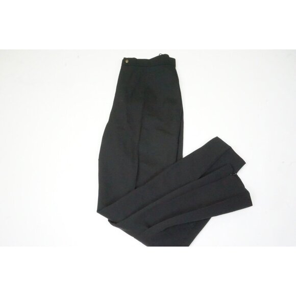Ralph Lauren Collection Black 100% Wool Leg Opening Zip Military Pants 8 New